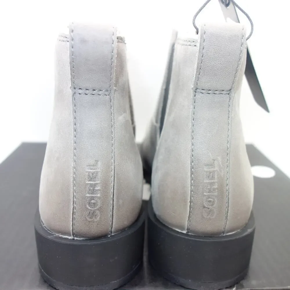 NEW Sorel Women's  9 Emelie II Chelsea Waterproof Bootie Quarry Gray Black